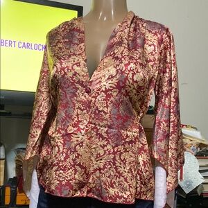 Elegant Floral Women's Bed Shirt